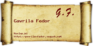 Gavrila Fedor névjegykártya